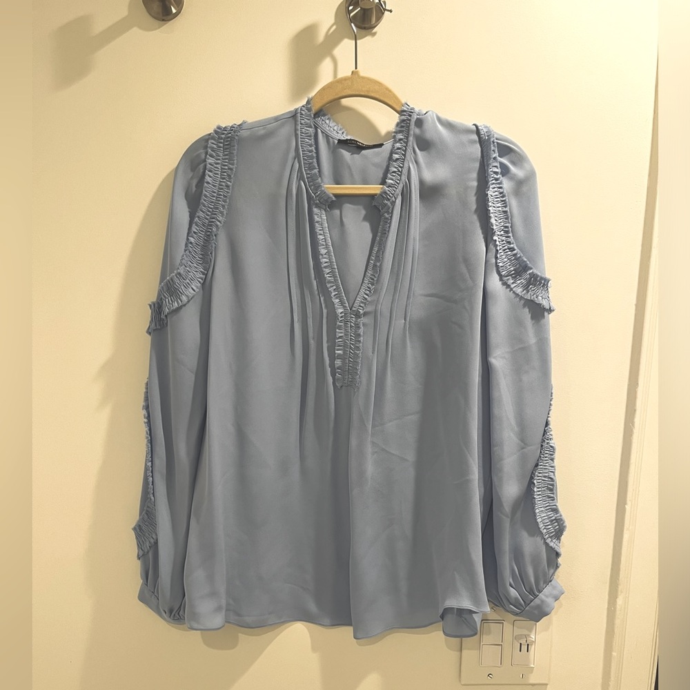 Kobi Halperin long sleeved blouse with ruffled trim